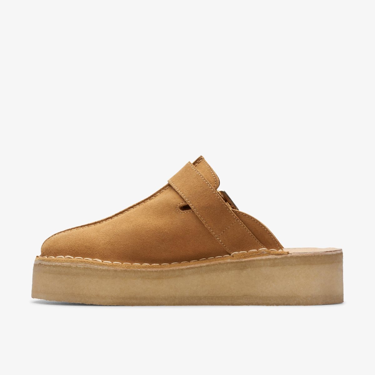 Clarks Trek Wedge Mule Mid Tan Suede Brown | 7089LJCVE