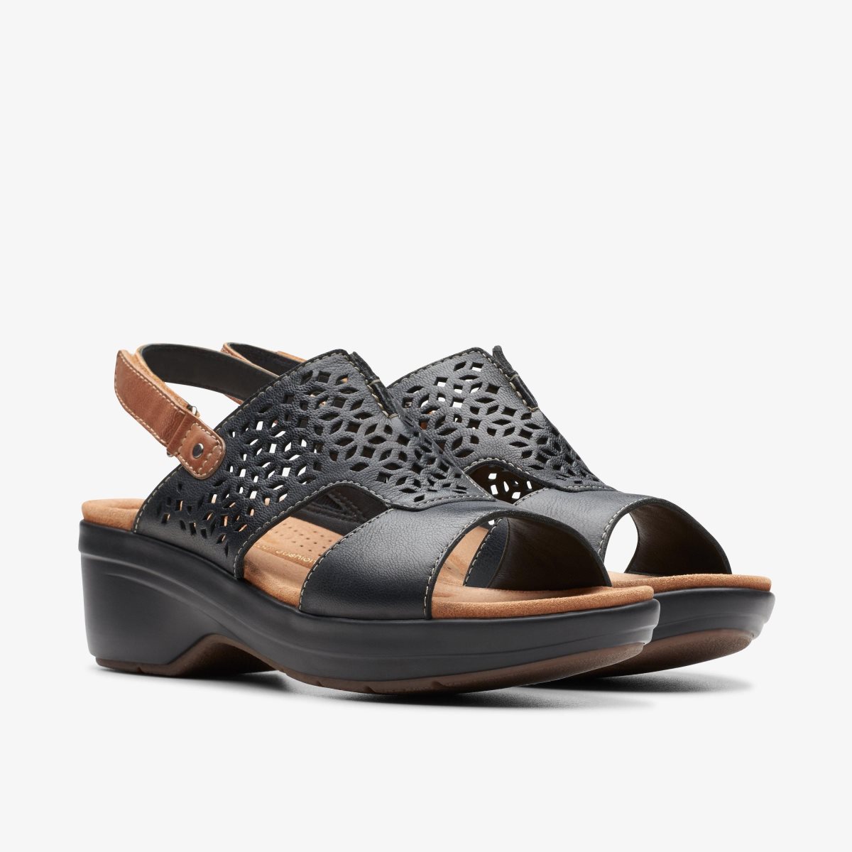 Clarks Tuleah Sun Black Leather Black | 1862KVTIM