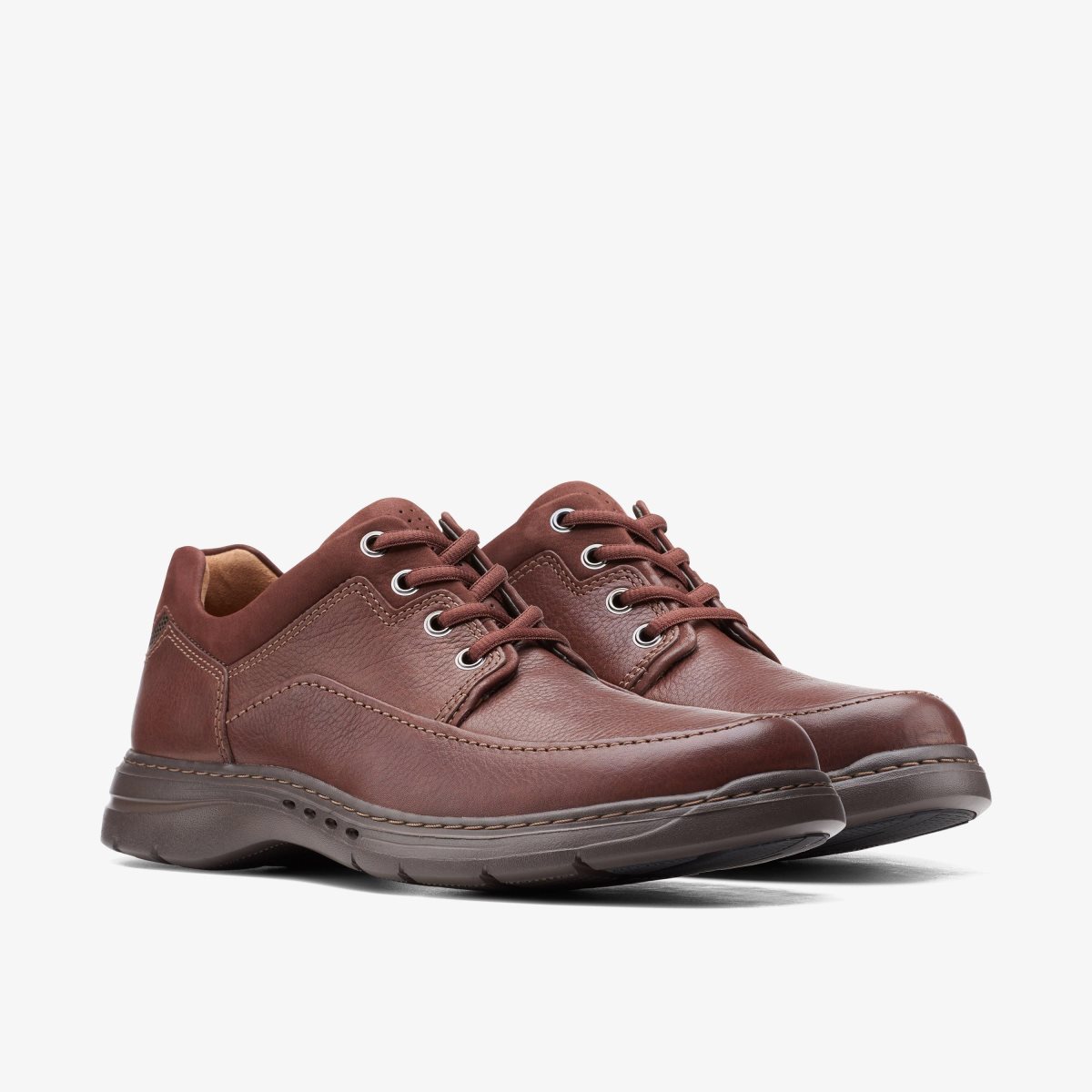 Clarks Un Brawley Lace Mahogany Leather Mahogany | 4613XUEBA