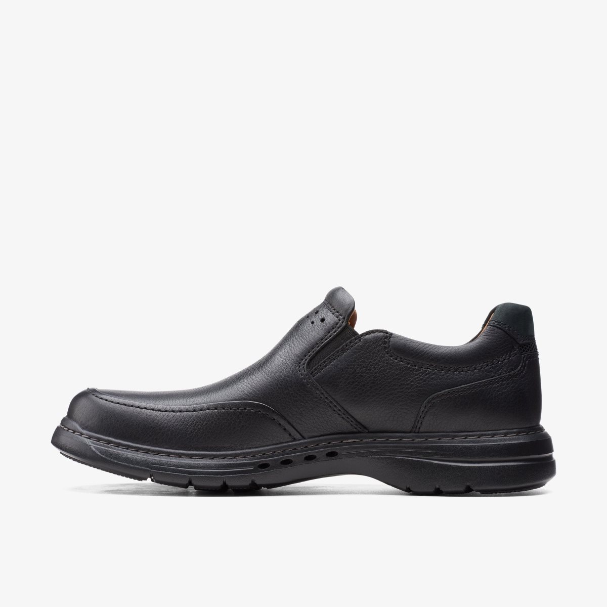 Clarks Un Brawley Step Black Leather Black | 4536QLTUC