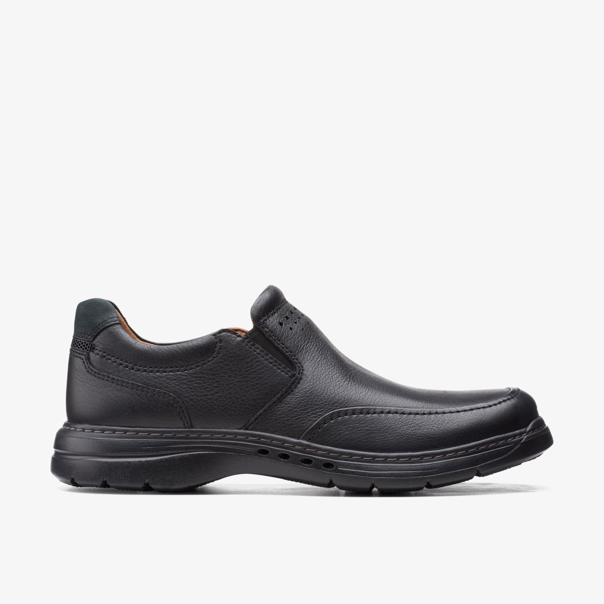 Clarks Un Brawley Step Black Leather Black | 4536QLTUC