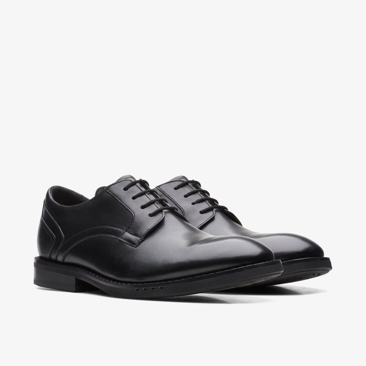 Clarks Un Hugh Lace Black Leather Black | 2943UHNQT