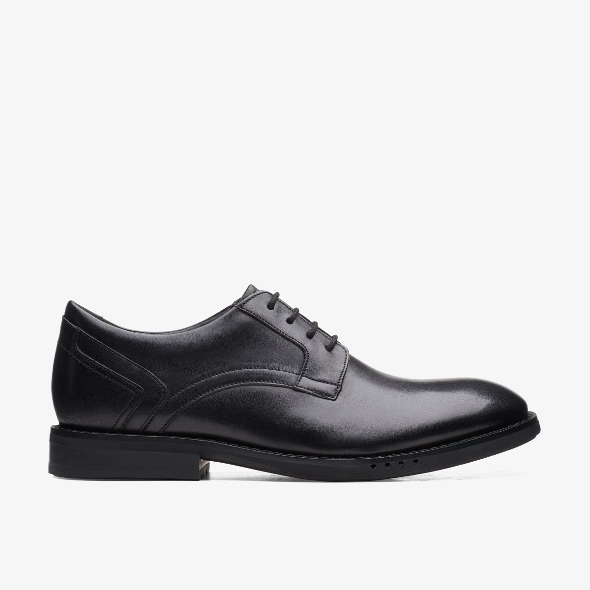 Clarks Un Hugh Lace Black Leather Black | 2943UHNQT