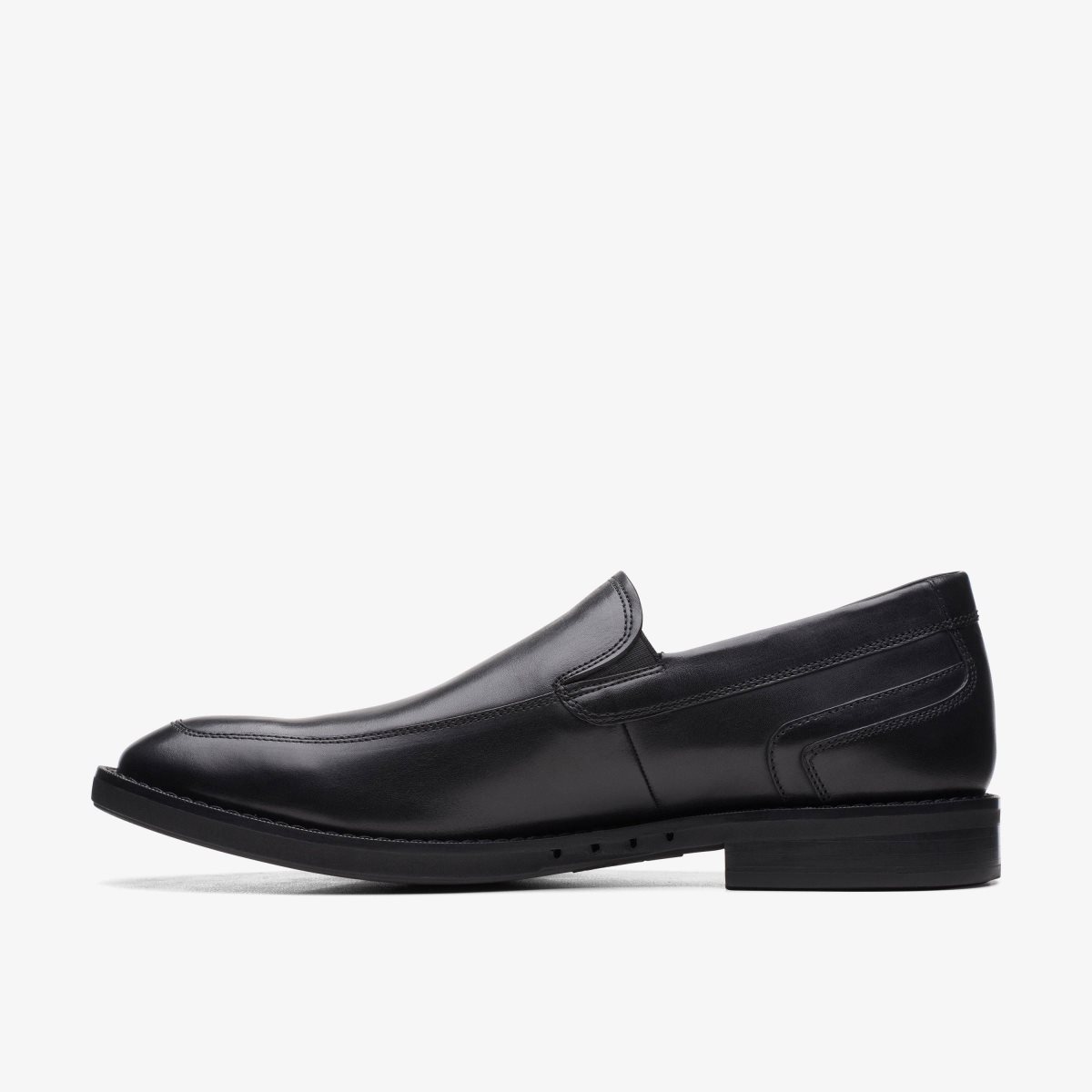 Clarks Un Hugh Step Black Leather Black | 4839TJYXL