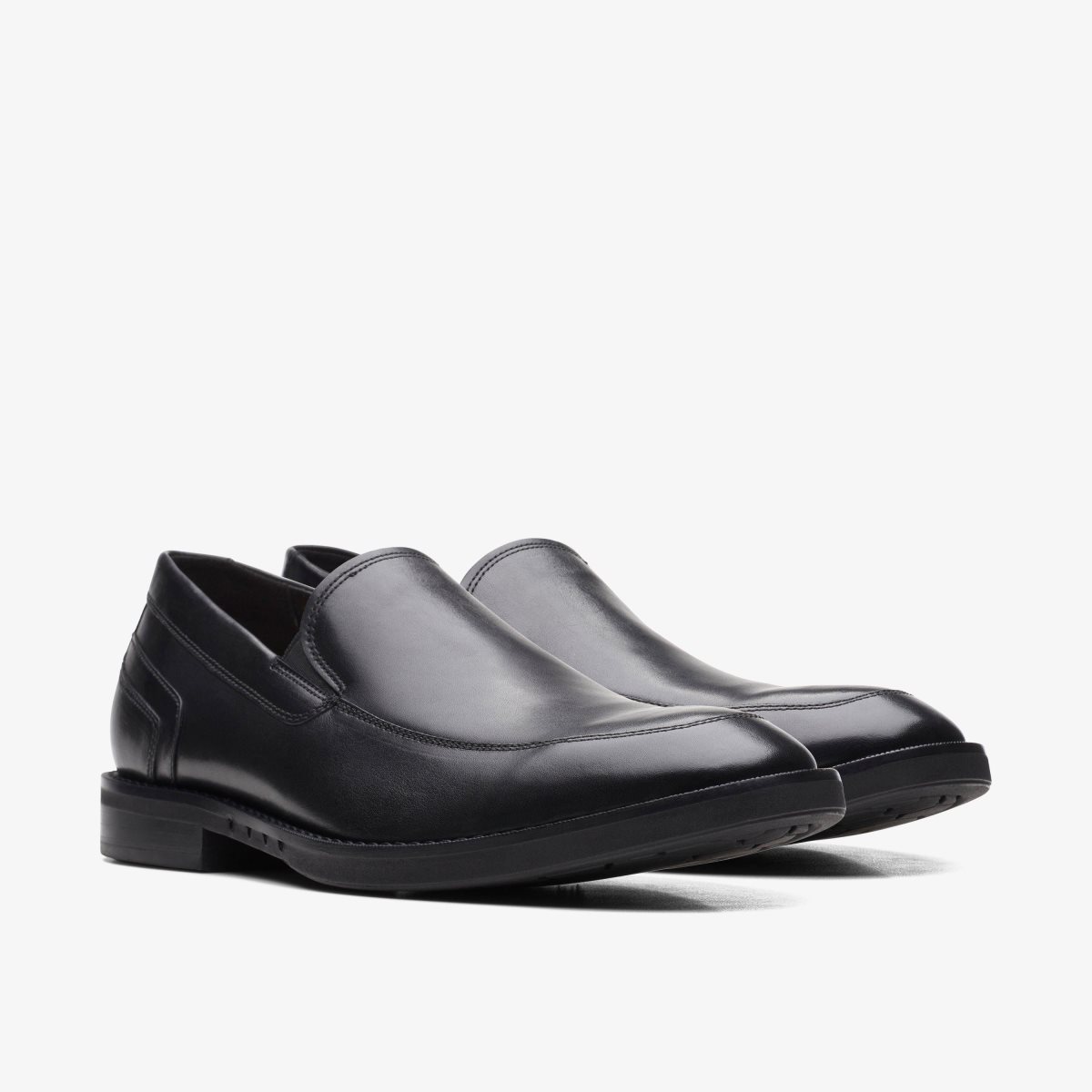 Clarks Un Hugh Step Black Leather Black | 4839TJYXL