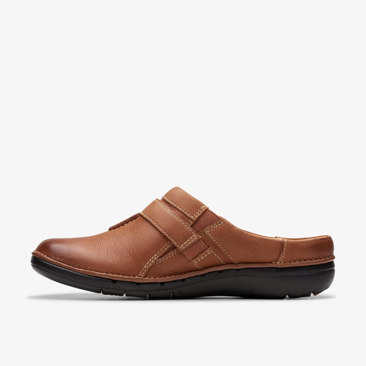 Clarks Un Loop Ease Dark Tan Leather Dark Brown | 1768JUKXS