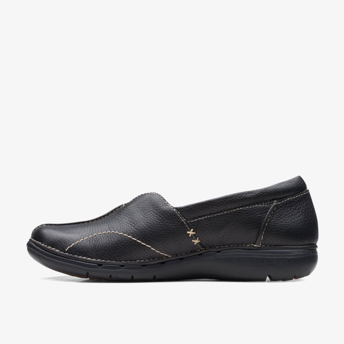 Clarks Un Loop Stride Black Leather Black | 4375PBHRI