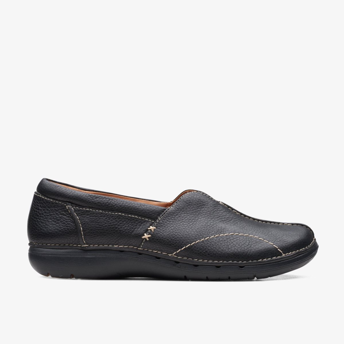 Clarks Un Loop Stride Black Leather Black | 4375PBHRI