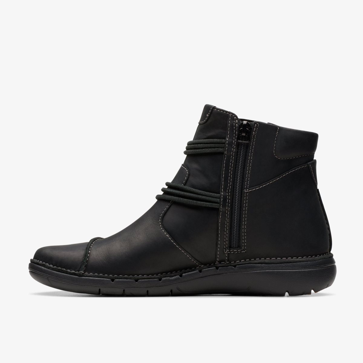 Clarks Un Loop Up Black Leather Black | 1730FOVMZ