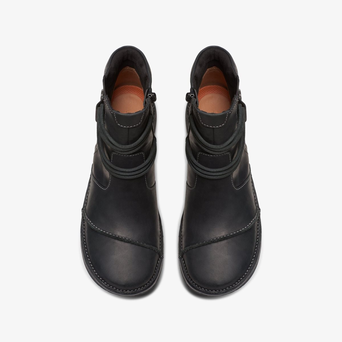 Clarks Un Loop Up Black Leather Black | 1730FOVMZ