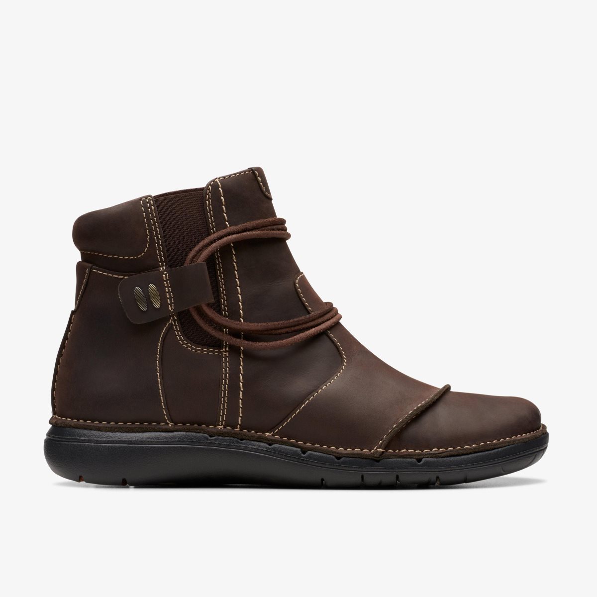 Clarks Un Loop Up Dark Brown Leather Dark Brown | 9480IHSRN