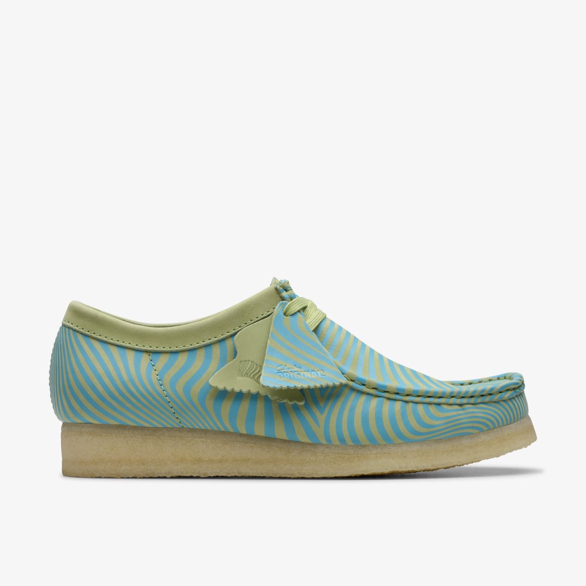 Clarks Wallabee Blue/Lime Print Blue / Light Green | 5320ILFQJ