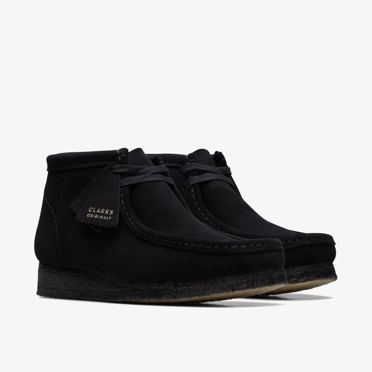 Clarks Wallabee Boot Black Suede Black | 6415STOLD