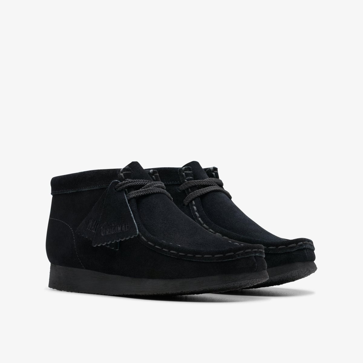 Clarks Wallabee Boot Older Black Suede Black | 3762QXSKU