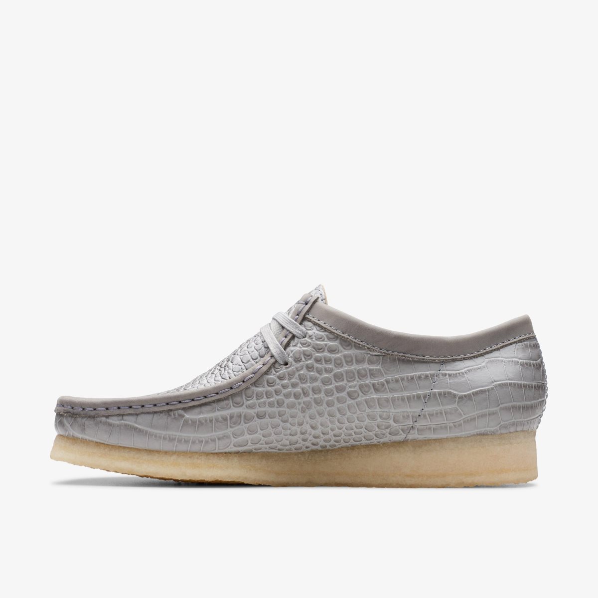 Clarks Wallabee Grey Crocodile Print Grey | 7804ETKSN