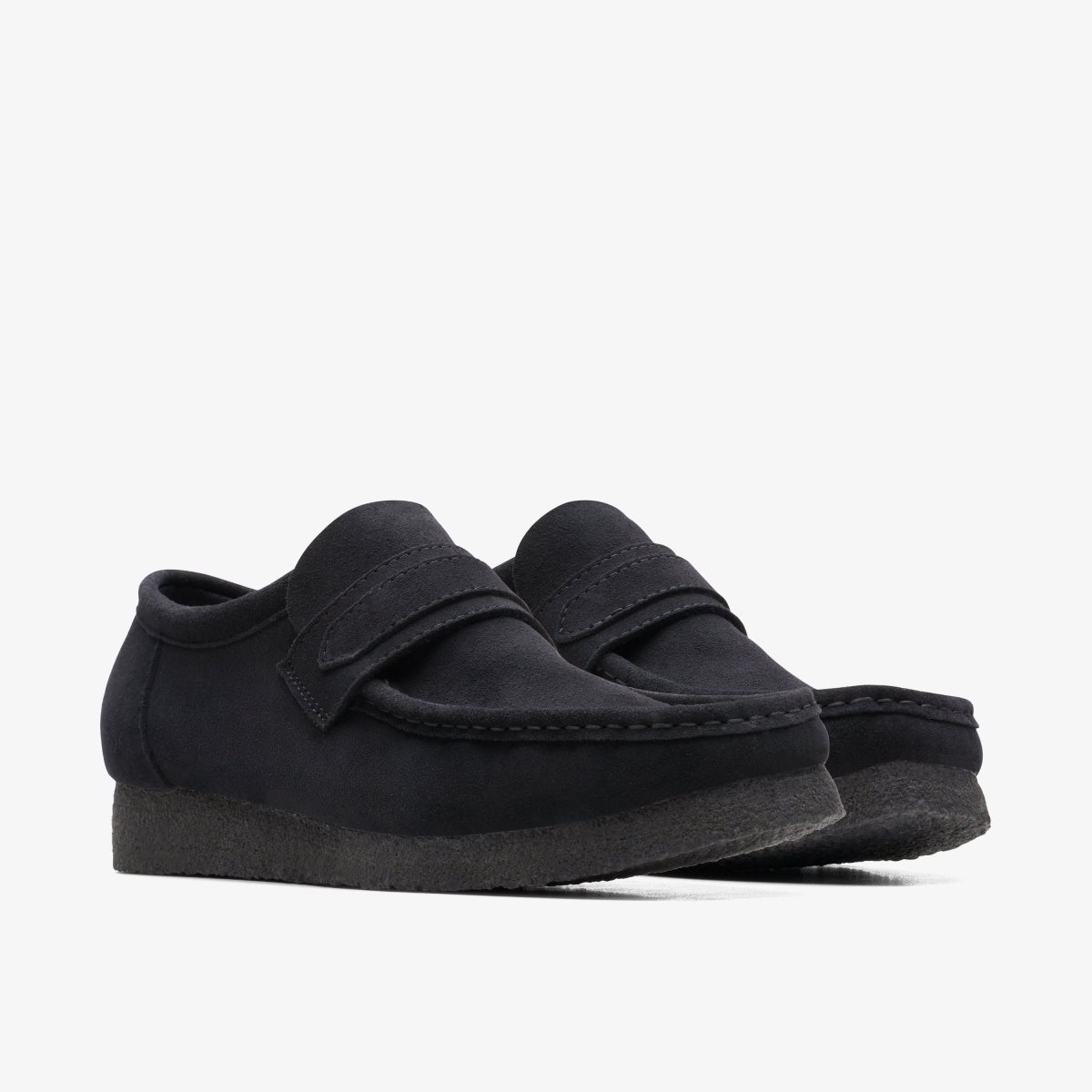 Clarks Wallabee Loafer Black Suede Black | 3104ZQTGN