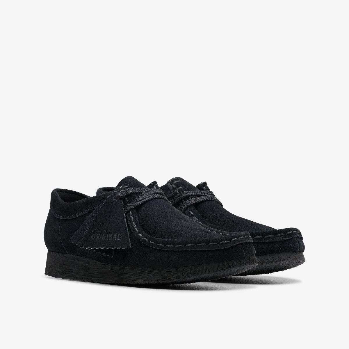 Clarks Wallabee Older Black Suede Black | 4916BVDMC