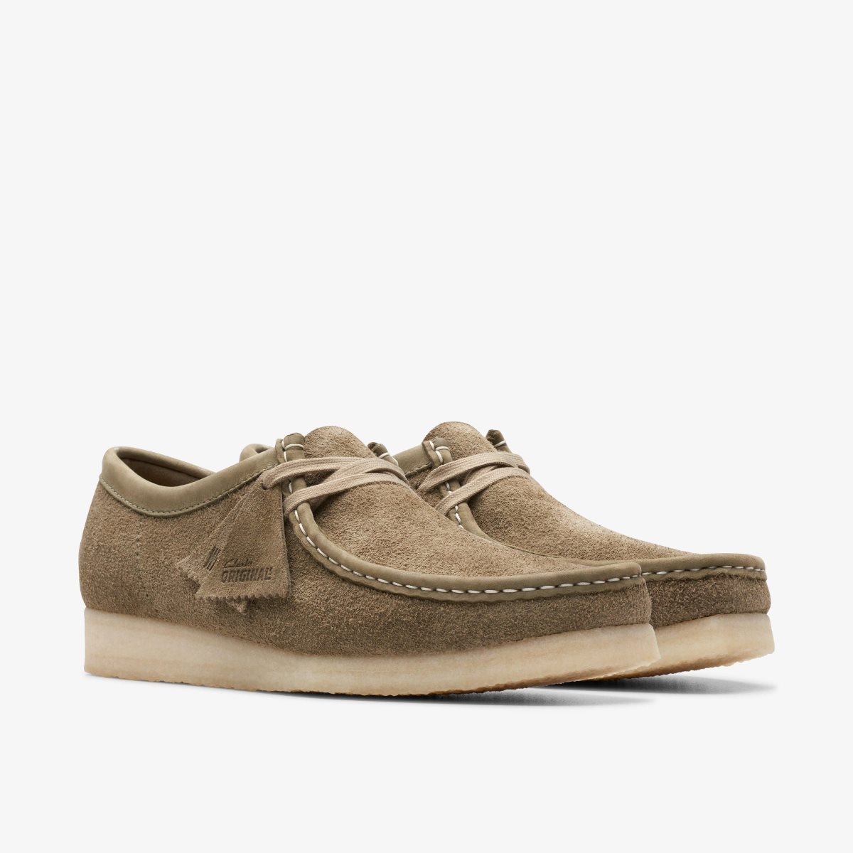 Clarks Wallabee Pale Khaki Suede Khaki | 5310UWKIG