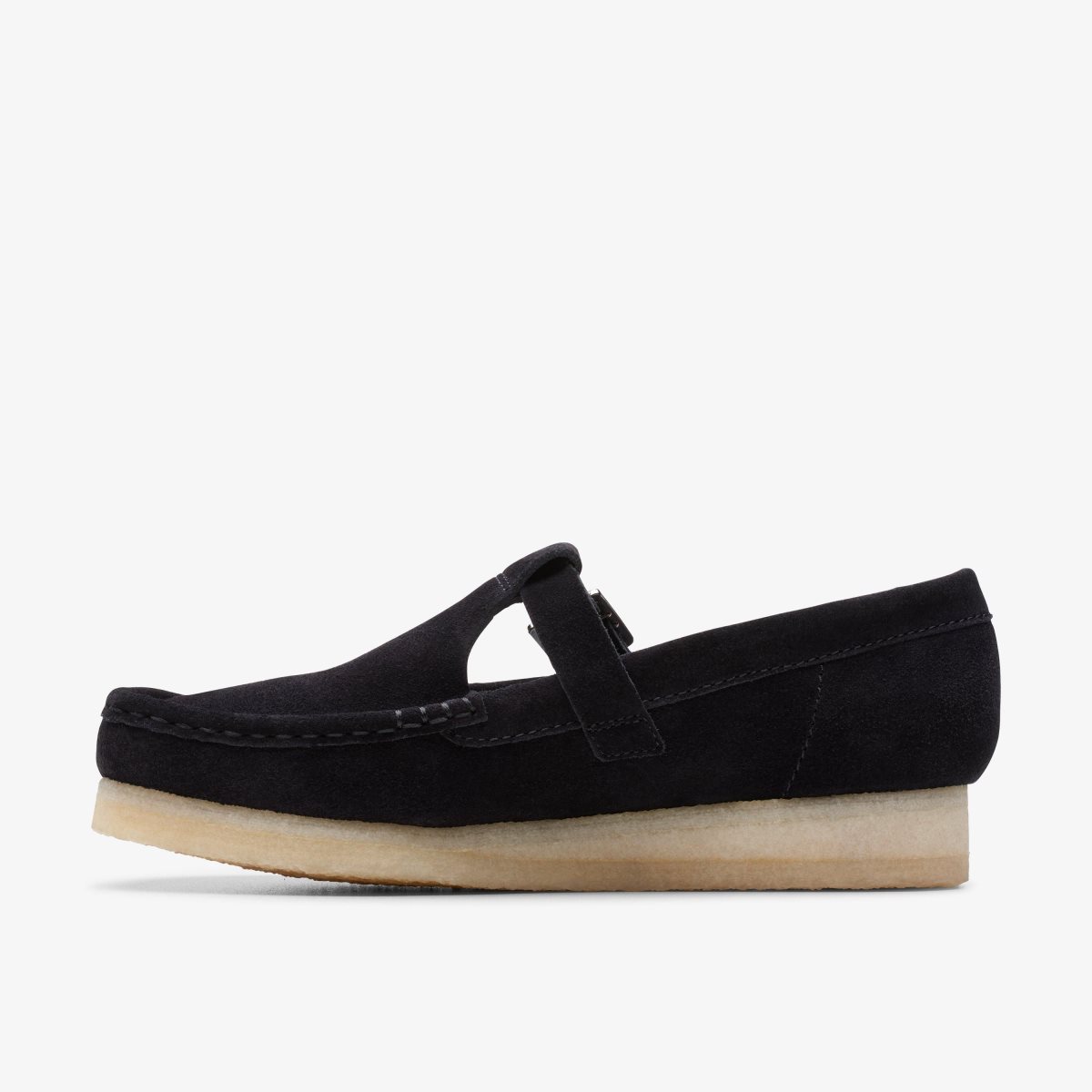 Clarks Wallabee T-Bar Black Suede Black | 8716COBIU