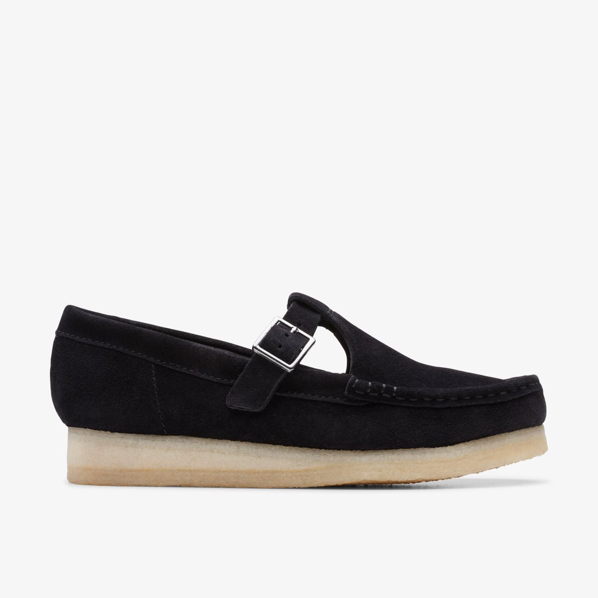 Clarks Wallabee T-Bar Black Suede Black | 8716COBIU