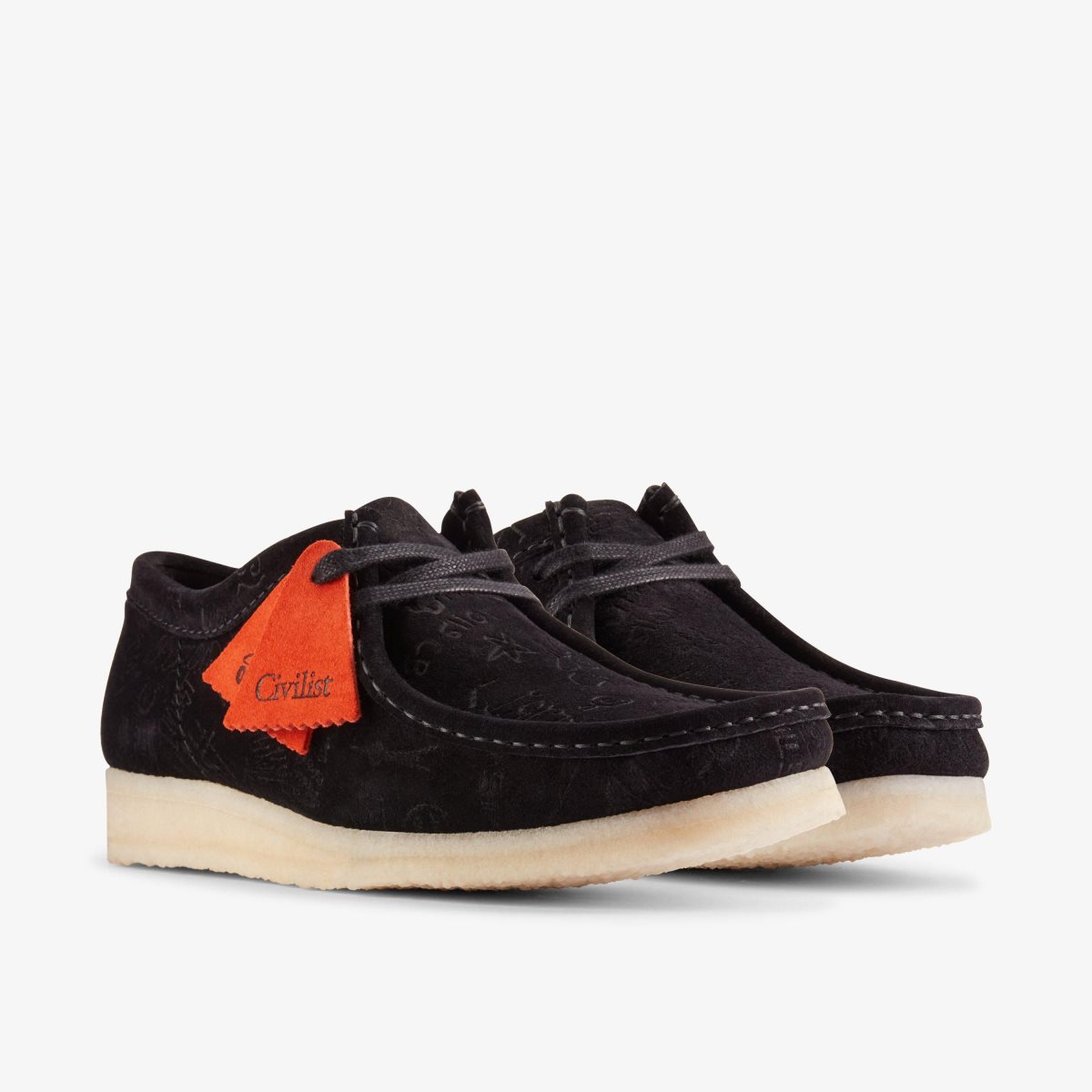 Clarks Wallabee X Civilist Black Deboss Black | 3641LBIRZ