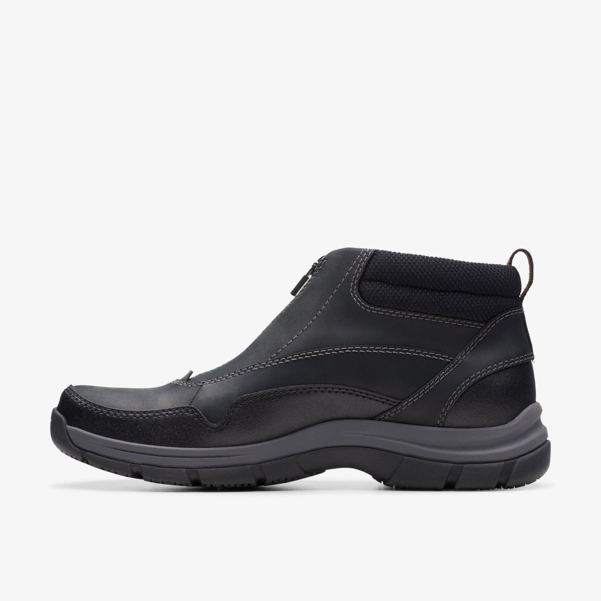 Clarks Walpath Zip Black Leather Black | 2496DQCUO