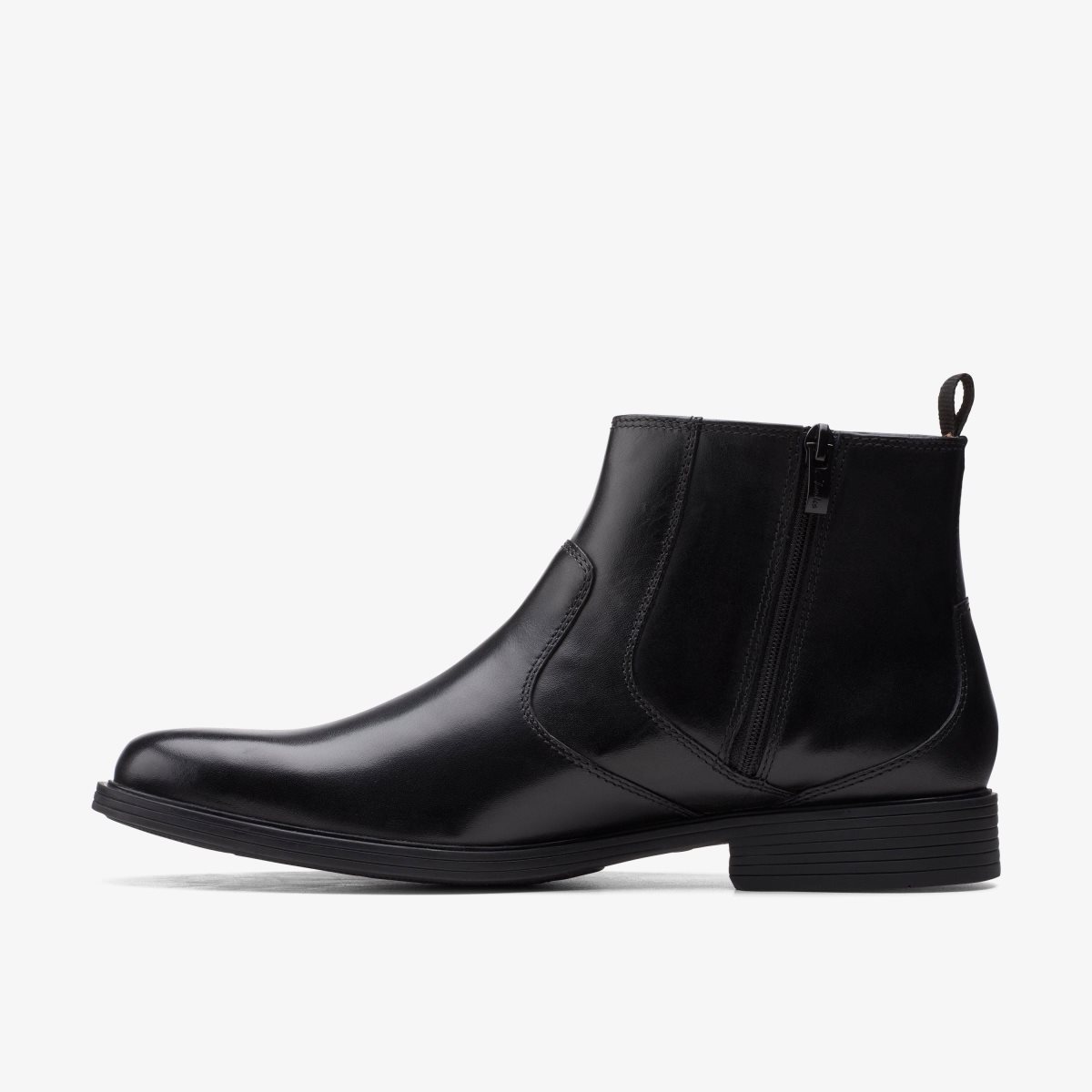 Clarks Whiddon Zip Black Leather Black | 3542IUTVE