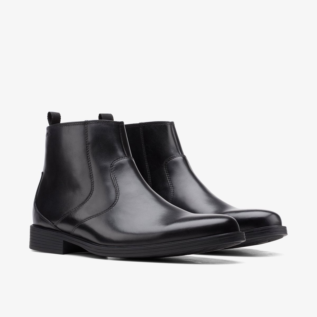 Clarks Whiddon Zip Black Leather Black | 3542IUTVE